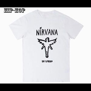Nirvana in utero Kurt Cobain White tee t shirt